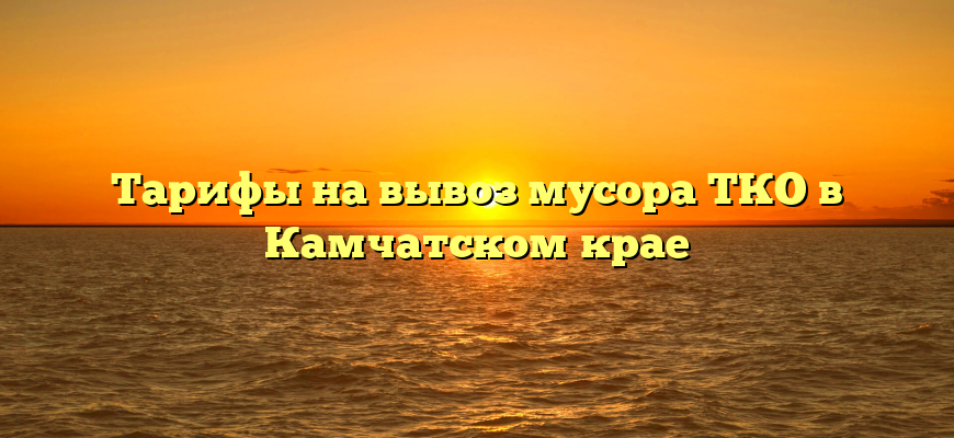 Тарифы на вывоз мусора ТКО в Камчатском крае