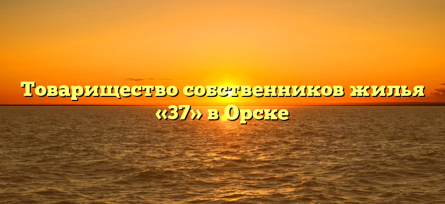 Товарищество собственников жилья «37» в Орске