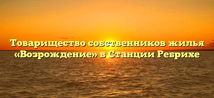 Товарищество собственников жилья «Возрождение» в Станции Ребрихе