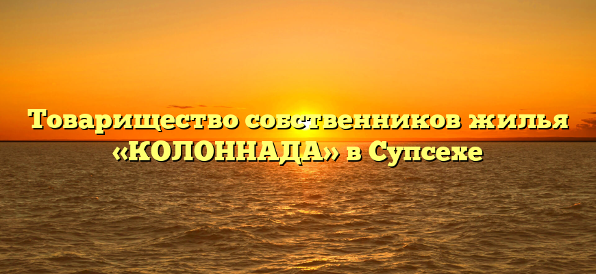 Товарищество собственников жилья «КОЛОННАДА» в Супсехе