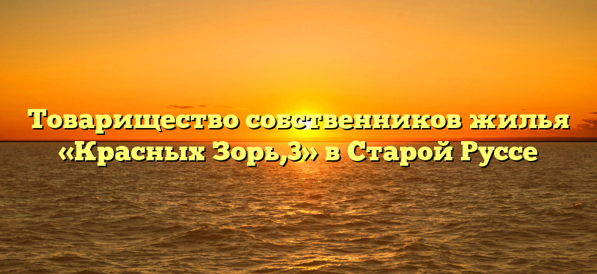Товарищество собственников жилья «Красных Зорь,3» в Старой Руссе