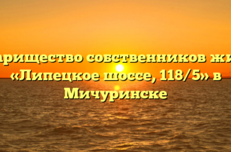 Товарищество собственников жилья «Липецкое шоссе, 118/5» в Мичуринске