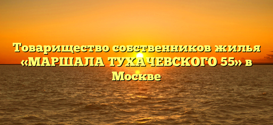 Товарищество собственников жилья «МАРШАЛА ТУХАЧЕВСКОГО 55» в Москве