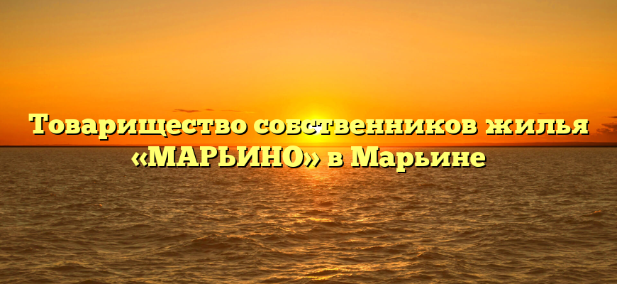 Товарищество собственников жилья «МАРЬИНО» в Марьине