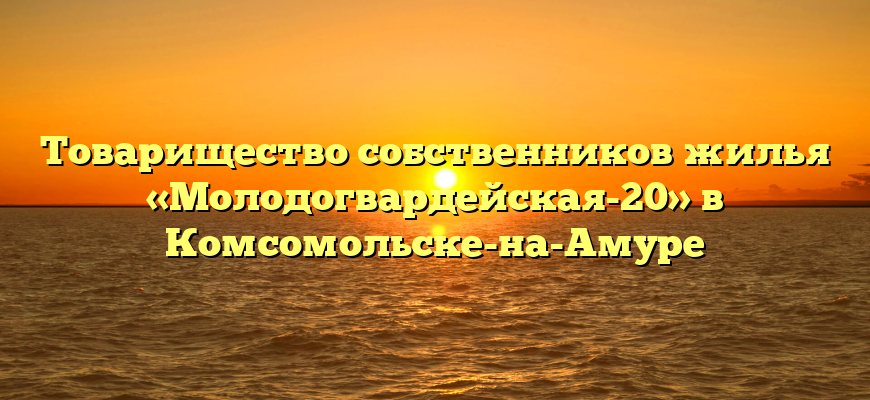 Товарищество собственников жилья «Молодогвардейская-20» в Комсомольске-на-Амуре