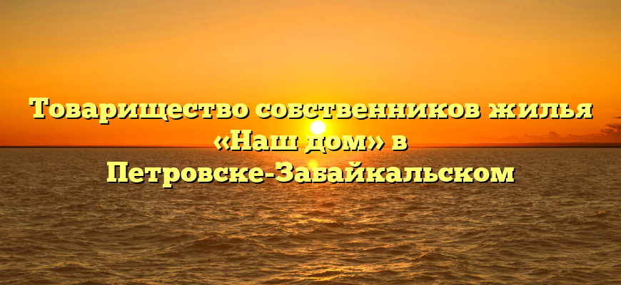 Товарищество собственников жилья «Наш дом» в Петровске-Забайкальском