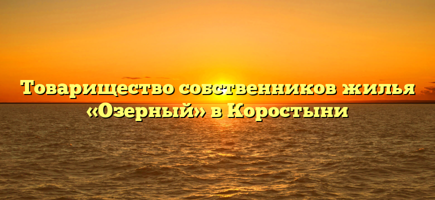 Товарищество собственников жилья «Озерный» в Коростыни