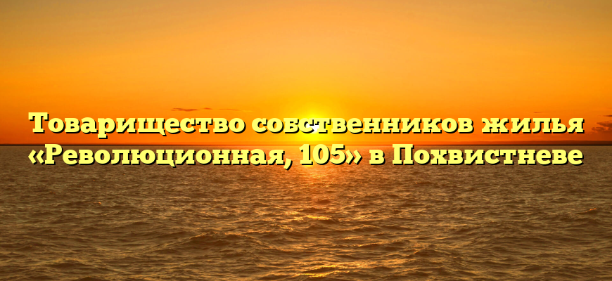 Товарищество собственников жилья «Революционная, 105» в Похвистневе