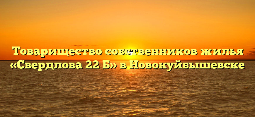 Товарищество собственников жилья «Свердлова 22 Б» в Новокуйбышевске