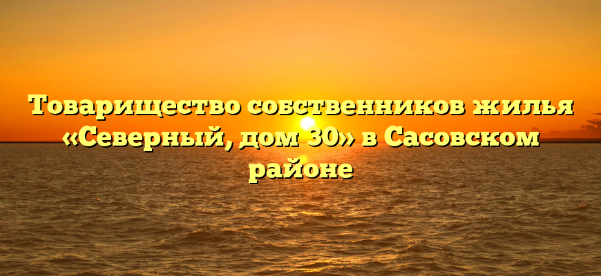 Товарищество собственников жилья «Северный, дом 30» в Сасовском районе
