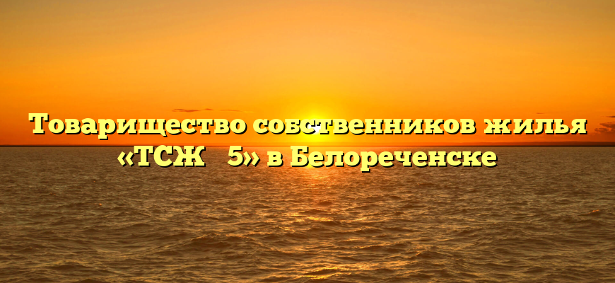 Товарищество собственников жилья «ТСЖ № 5» в Белореченске