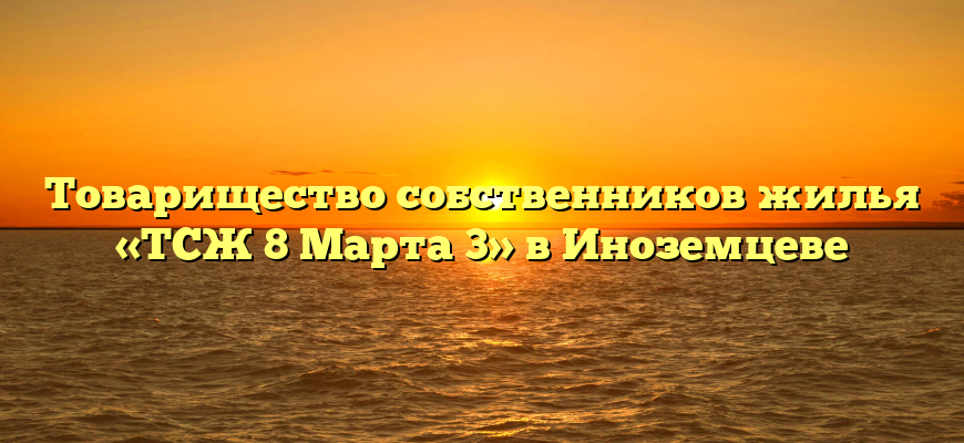 Товарищество собственников жилья «ТСЖ 8 Марта 3» в Иноземцеве