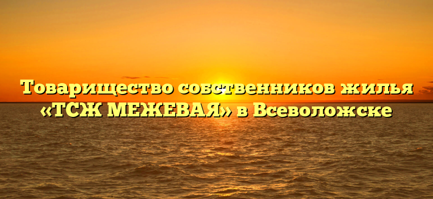 Товарищество собственников жилья «ТСЖ МЕЖЕВАЯ» в Всеволожске