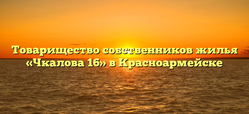 Товарищество собственников жилья «Чкалова 16» в Красноармейске