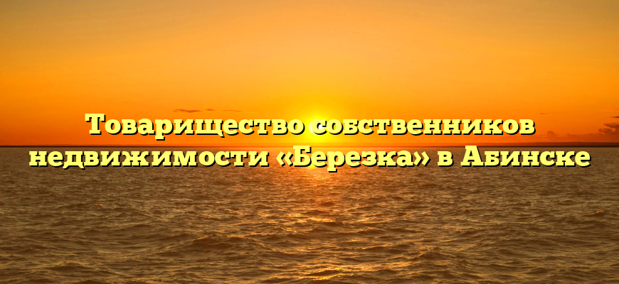 Товарищество собственников недвижимости «Березка» в Абинске