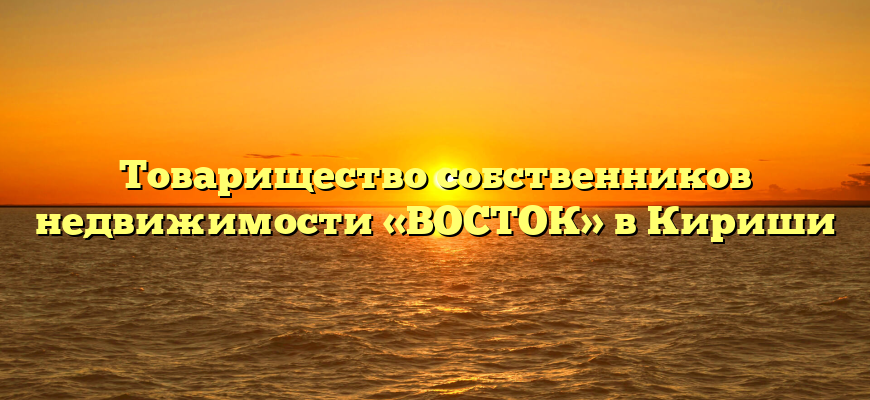 Товарищество собственников недвижимости «ВОСТОК» в Кириши