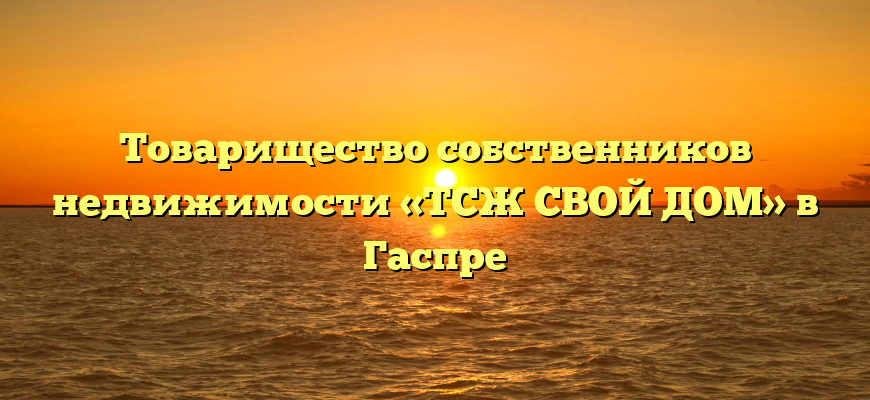 Товарищество собственников недвижимости «ТСЖ СВОЙ ДОМ» в Гаспре