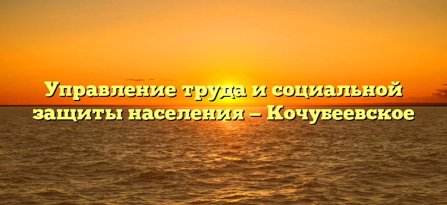 Управление труда и социальной защиты населения — Кочубеевское