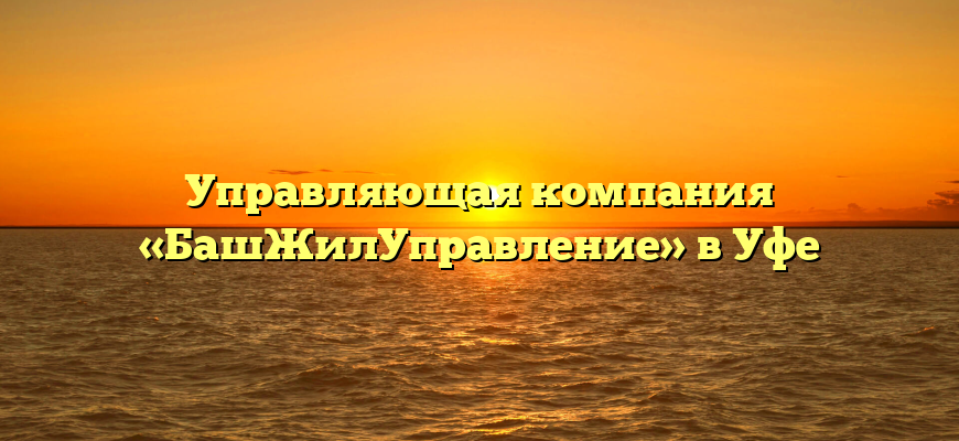 Управляющая компания «БашЖилУправление» в Уфе