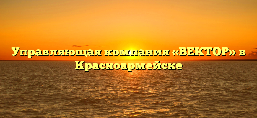 Управляющая компания «ВЕКТОР» в Красноармейске