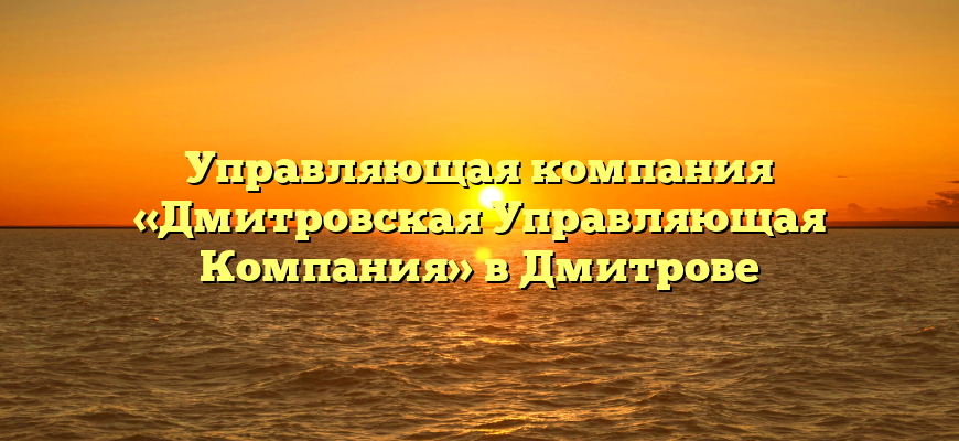 Управляющая компания «Дмитровская Управляющая Компания» в Дмитрове