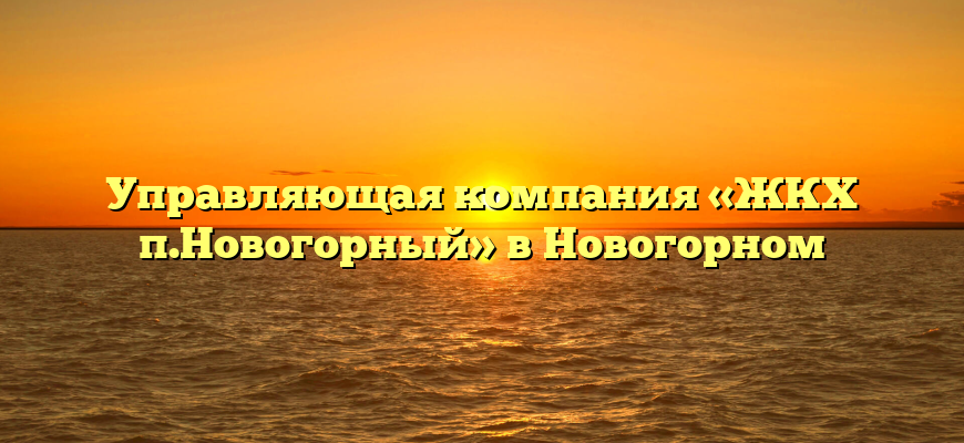 Управляющая компания «ЖКХ п.Новогорный» в Новогорном
