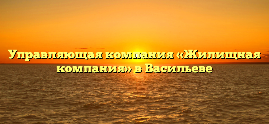 Управляющая компания «Жилищная компания» в Васильеве