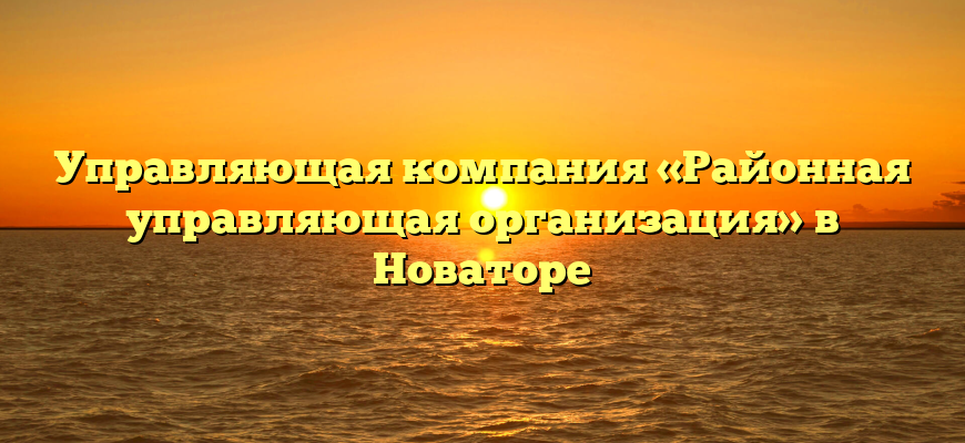 Управляющая компания «Районная управляющая организация» в Новаторе