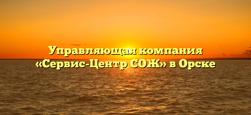 Управляющая компания «Сервис-Центр СОЖ» в Орске