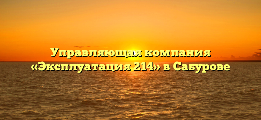 Управляющая компания «Эксплуатация 214» в Сабурове
