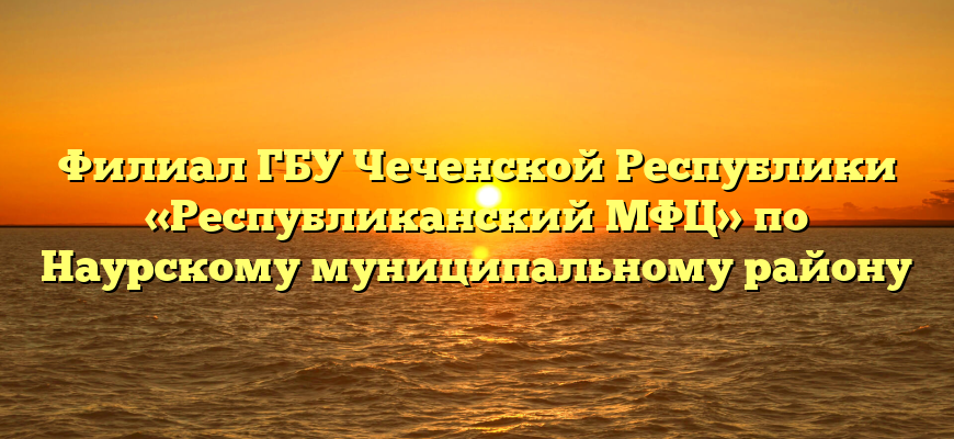 Филиал ГБУ Чеченской Республики «Республиканский МФЦ» по Наурскому муниципальному району