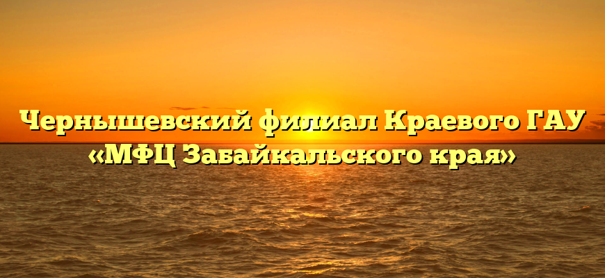 Чернышевский филиал Краевого ГАУ «МФЦ Забайкальского края»