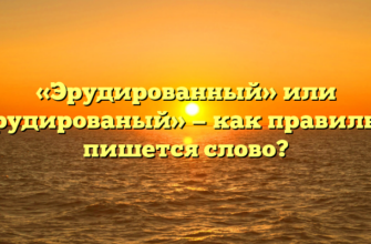«Эрудированный» или «эрудированый» — как правильно пишется слово?