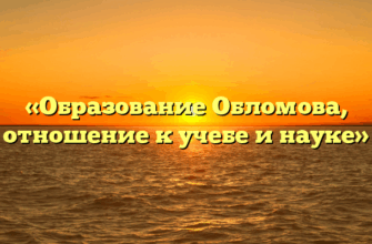 «Образование Обломова, отношение к учебе и науке»