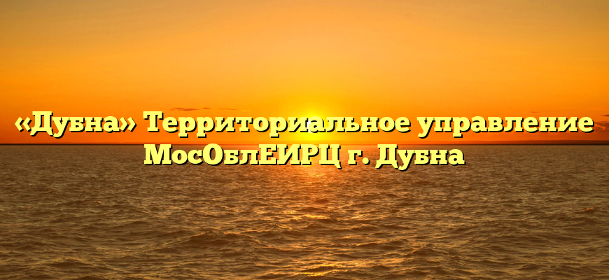 «Дубна» Территориальное управление МосОблЕИРЦ г. Дубна