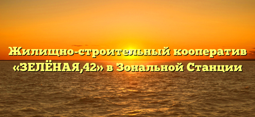 Жилищно-строительный кооператив «ЗЕЛЁНАЯ,42» в Зональной Станции