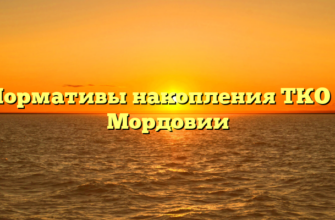 Нормативы накопления ТКО в Мордовии