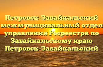 Петровск-Забайкальский межмуниципальный отдел управления Росреестра по Забайкальскому краю Петровск-Забайкальский