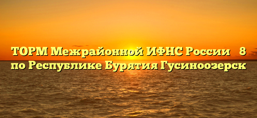 ТОРМ Межрайонной ИФНС России № 8 по Республике Бурятия Гусиноозерск