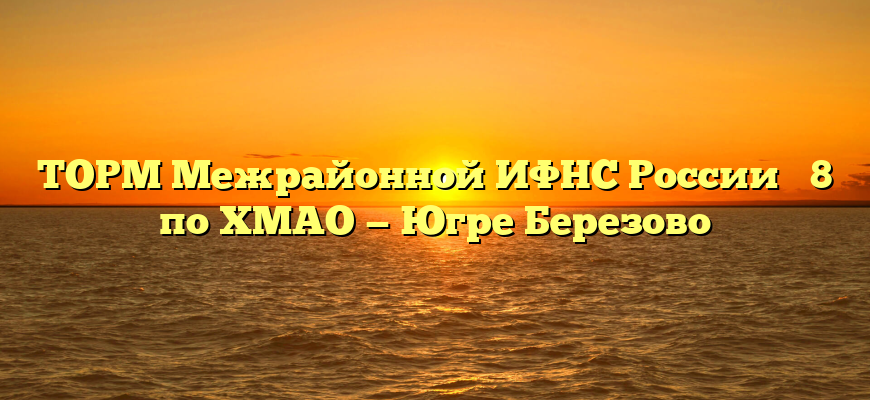ТОРМ Межрайонной ИФНС России № 8 по ХМАО — Югре Березово