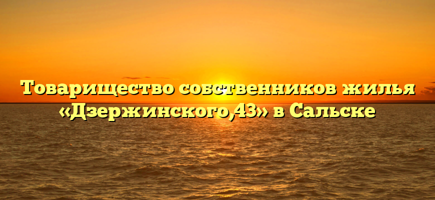 Товарищество собственников жилья «Дзержинского,43» в Сальске