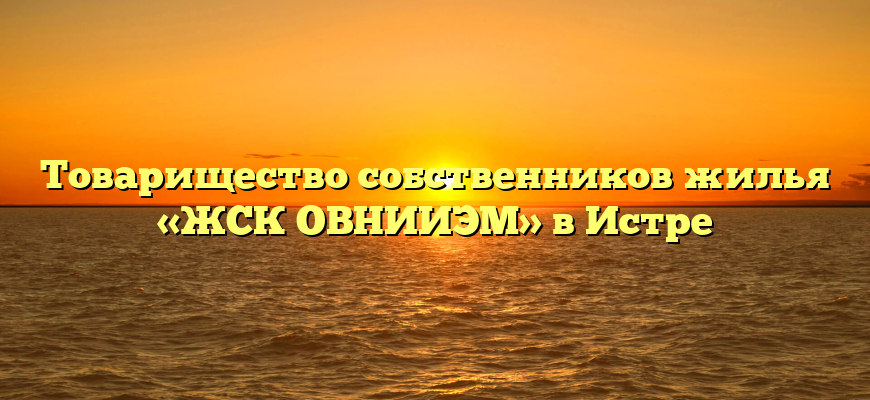Товарищество собственников жилья «ЖСК ОВНИИЭМ» в Истре