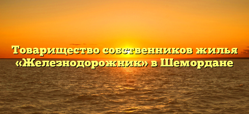 Товарищество собственников жилья «Железнодорожник» в Шемордане