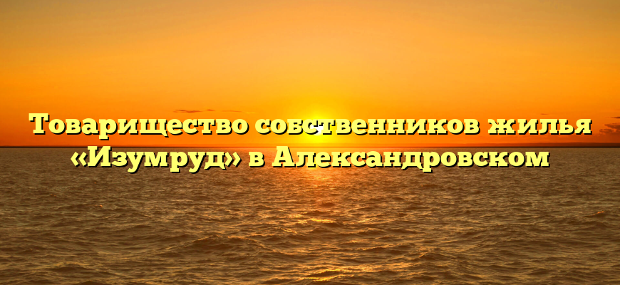 Товарищество собственников жилья «Изумруд» в Александровском