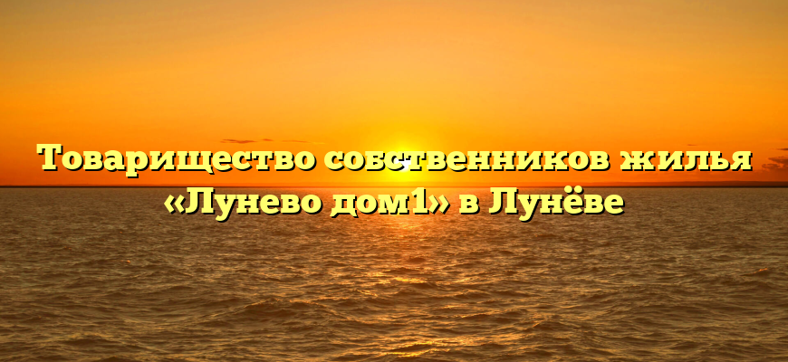 Товарищество собственников жилья «Лунево дом1» в Лунёве