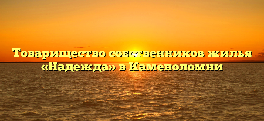 Товарищество собственников жилья «Надежда» в Каменоломни