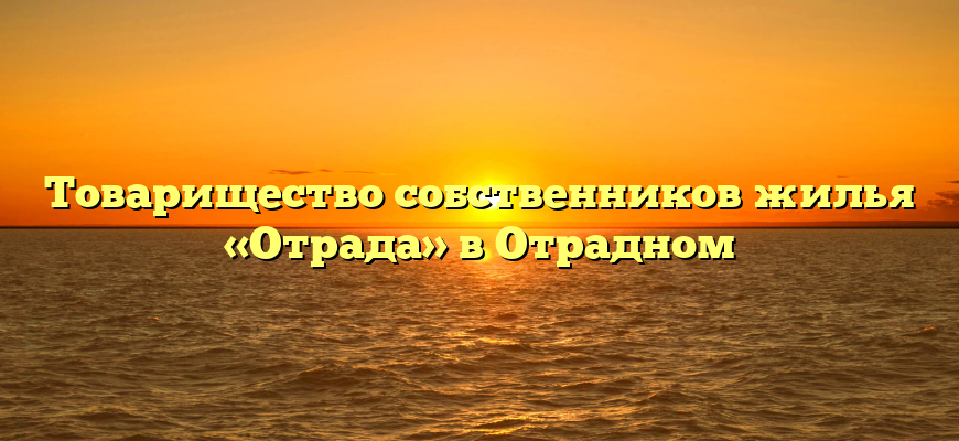Товарищество собственников жилья «Отрада» в Отрадном