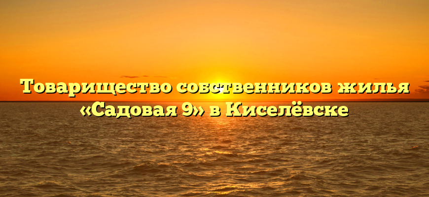 Товарищество собственников жилья «Садовая 9» в Киселёвске