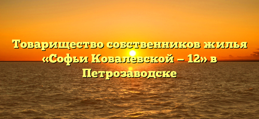 Товарищество собственников жилья «Софьи Ковалевской — 12» в Петрозаводске