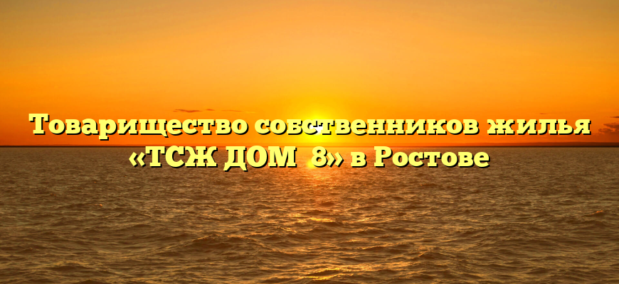 Товарищество собственников жилья «ТСЖ ДОМ №8» в Ростове